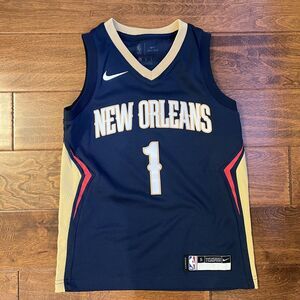 Nike Zion Williamson #1 Navy Blue New Orleans Pelicans Jersey Sz Youth Small (8)